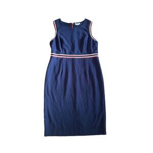 Boden, 18L, Zada Ottoman Navy Blue Shift Sleeveless Midi Dress Career